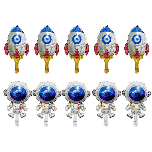 10pcs Mini Outer Space Foil Balloons Set